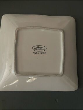 Courted International Julia Junkin White Ceramic Square Plate